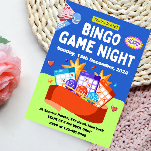 Blauw en Groen Speelse Bingo Spelletjes Avond Uitn Kaart