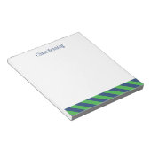 Blauw en groen Stropdas Stripes Aangepast Notitieb Notitieblok (Schuin)