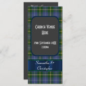 Blauw en groen tartan plaid bruiloft programma (Voorkant / Achterkant)