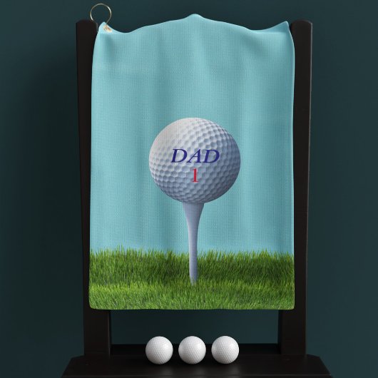 Blauw en Groen Teeding Off Custom DAD Monogrammed Golfhanddoek