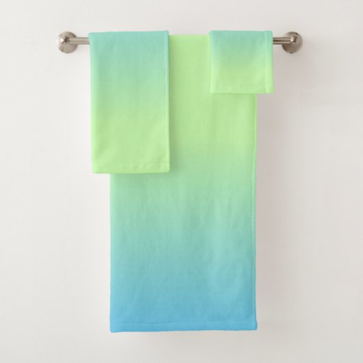 Blauw en groen verloop bad handdoek (Insitu)