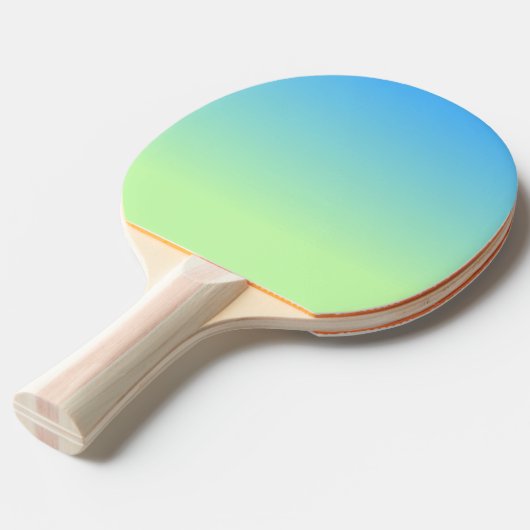 Blauw en groen verloop tafeltennisbatje (Voorkant Gekanteld)