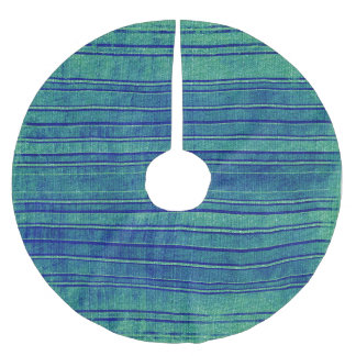 Blauw en Groen Verstrekte Streepjespatroon Kerstboom Rok