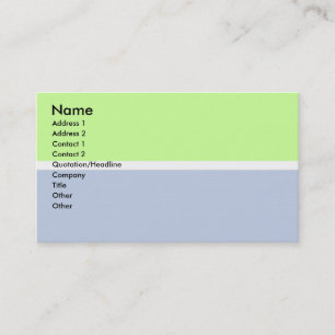 Blauw en groen Visitekaartje