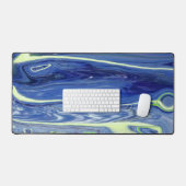 Blauw en Groen Vloeistof Abstract Bureaumat (Keyboard & Muis)