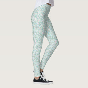 Blauw en groen vogelpatroon leggings