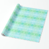 Blauw en groen vorst design cadeaupapier (Uitgerold)