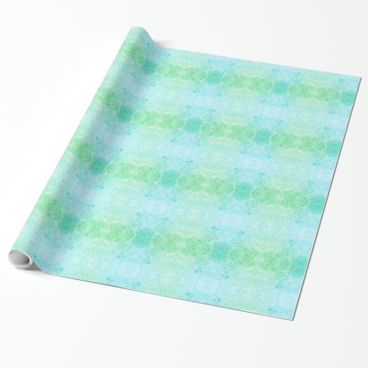 Blauw en groen vorst design cadeaupapier (Uitgerold)