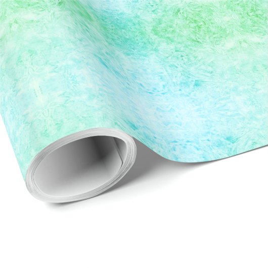 Blauw en groen vorst design cadeaupapier (Rol Hoek)