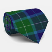 Blauw- en groen Wallace Tartan Stropdas (Opgerold)