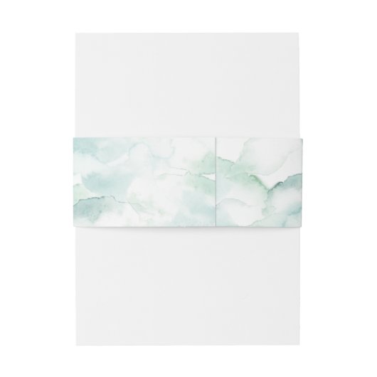 Blauw en Groen Waterverf Bruiloft Initialen Uitnodigingen Wikkel (Achterkant Voorbeeld)