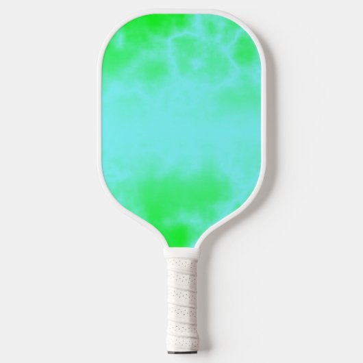 Blauw en groen waterverf marmer pickleball paddle (Voorkant)