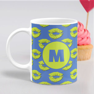 Blauw en Groen XOXO Kussende Lippen Persoonlijk Koffiemok