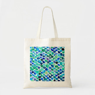 Blauw en Groen Zee Glazen Mozaïek Tote Bag
