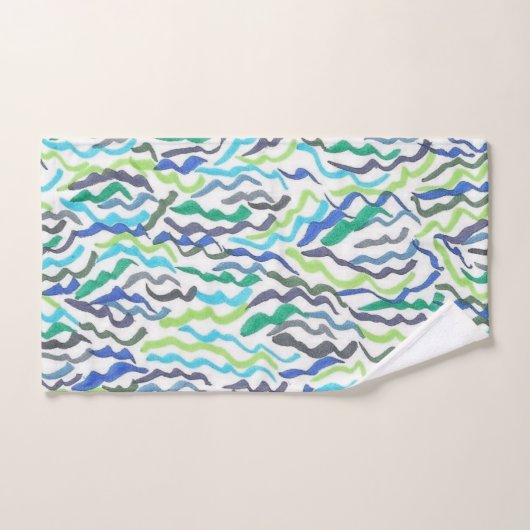 Blauw en groen zeewier bad handdoek (Handdoek)