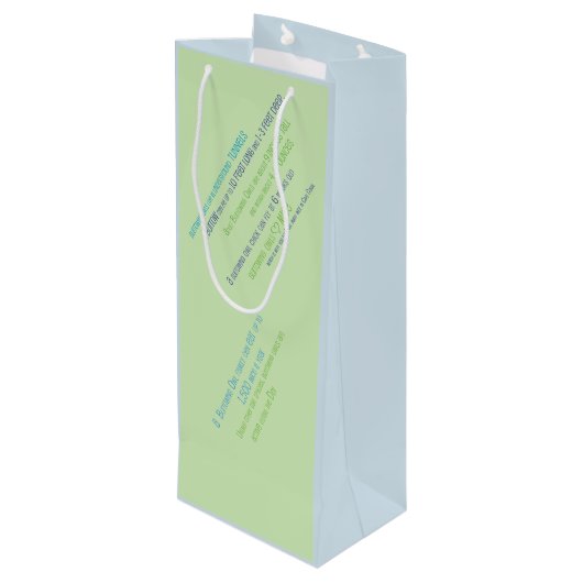 Blauw- en Groene boomkor Wijn Cadeautas (Achterkant Gekanteld)