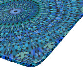 Blauw en groene Stone Garden Mandala Snijplank (Hoek)