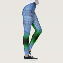 Blauw en Groenen Abstract Leggings