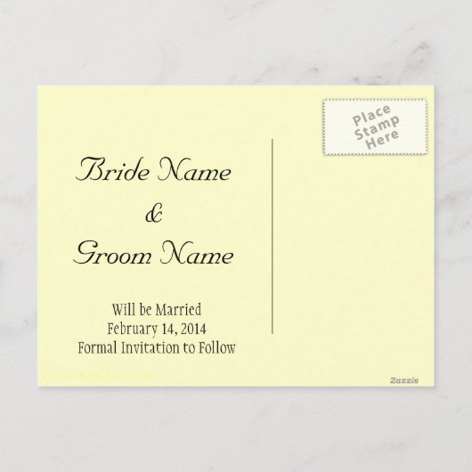 Blauw en Ivoor Save the Date Briefkaart (Achterkant)