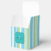Blauw en kalkgroen gestreept bedankdoosjes (Geopend)