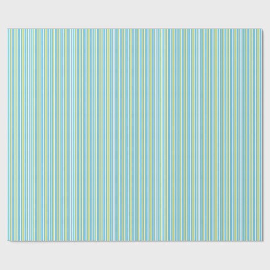 Blauw en kalkgroen gestreept cadeaupapier (Vlak)