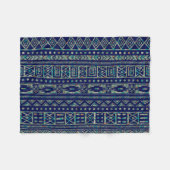 Blauw en kleurrijk driedimensionaal patroon fleece deken (Voorkant (Horizontaal))