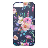 Blauw en kleurrijke bloemen Bouquet Pattern Case-Mate iPhone Case (Achterkant)