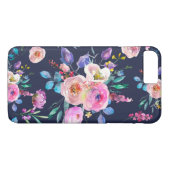 Blauw en kleurrijke bloemen Bouquet Pattern Case-Mate iPhone Case (Achterkant (Horizontaal))
