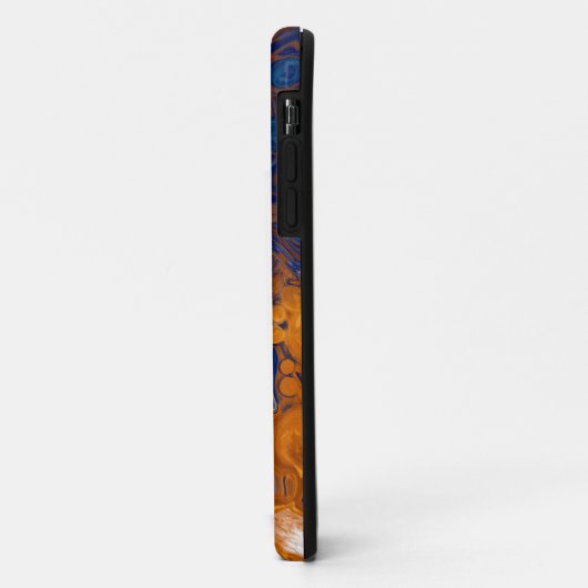 Blauw en koper Abstracte moderne kunst Case-Mate iPhone Case (Achterkant/links)