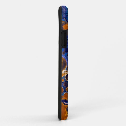 Blauw en koper Abstracte moderne kunst Case-Mate iPhone Case (Achterkant/rechts)