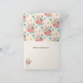  Blauw en koraal Floral Hartelijk dank Bedankkaart (Binnen)