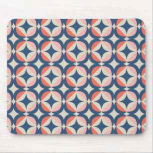 Blauw en koraal Geometrisch patroon Muismat