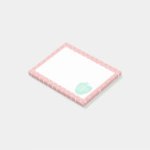 Blauw en koraal Quatrefoil Monogram leraar Post-it® Notes (Schuin)