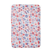 Blauw- en koraalpatroon badmat (Voorkant Verticaal)