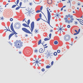 Blauw- en koraalpatroon tissuepapier (Detail)