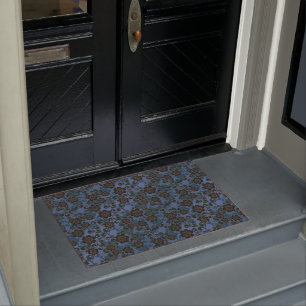 blauw en laat grijs decoratief deurmat