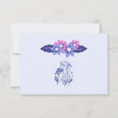 Blauw en Lavendel Bruiloft Bloemenmeisje Kaart (Achterkant)