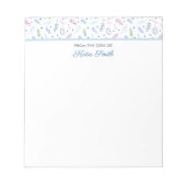 Blauw- en lavenderbladeren met hartpatroon notitieblok (Voorkant)