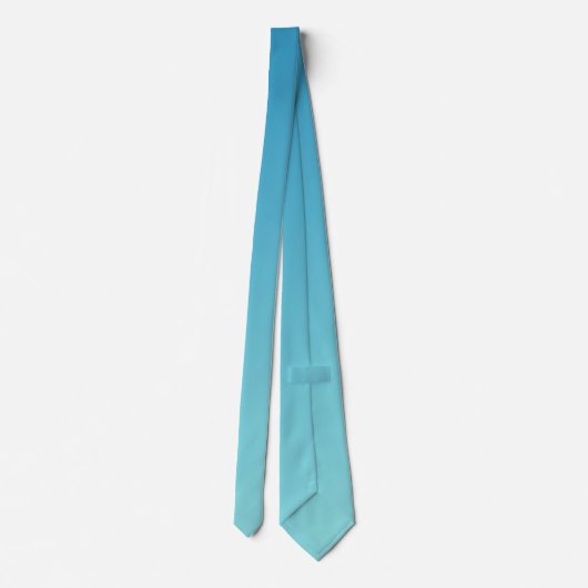 Blauw en licht Cyaan Aqua Gradient Ombré Stropdas (Achterkant)