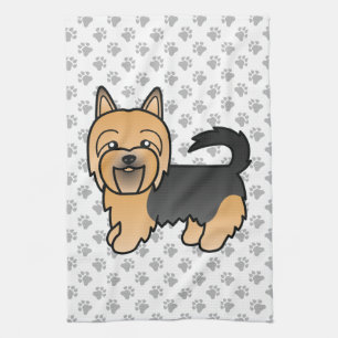 Blauw en lichtbruin Australische Terrier Schattige Theedoek