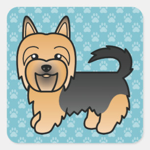 Blauw en lichtbruin Australische Terrierhond op bl Vierkante Sticker