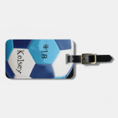 Blauw en marineblauw, Label van de Voetbal Bagagelabel (Voorkant horizontaal)