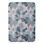 Blauw en Mauve Abstract Terrazzo Design Badmat (Voorkant Verticaal)