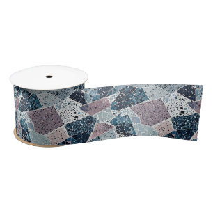 Blauw en Mauve Abstract Terrazzo Design Lint