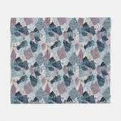 Blauw en Mauve Terrazzo Abstract Design Fleece Deken (Voorkant (Horizontaal))
