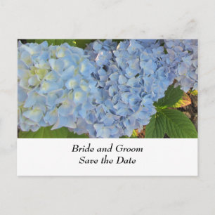 Blauw en mauve trouw Hydrangea Aankondigingskaart