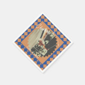 Blauw en Mosterd Retro Bold Leuke Feiten Trouwen Servet (Hoek)