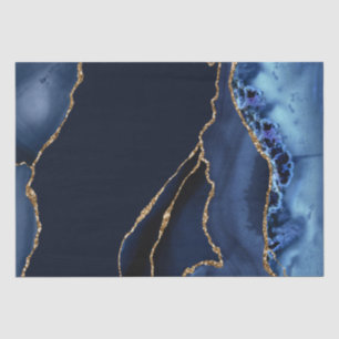 Blauw en namaak goud glinsterend marmer agaat tissuepapier