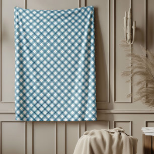 Blauw en Navy Tartan Deken voor Rustieke Interieur
