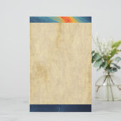 Blauw en Oranje abstract ontwerp Briefpapier (Staand voorkant)